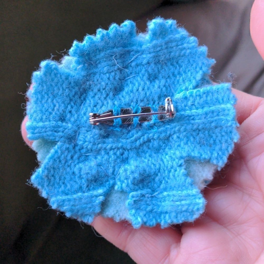 ⭐3 for $20⭐ Upcycled Felted Wool Flower Pin - Picture 3 of 5